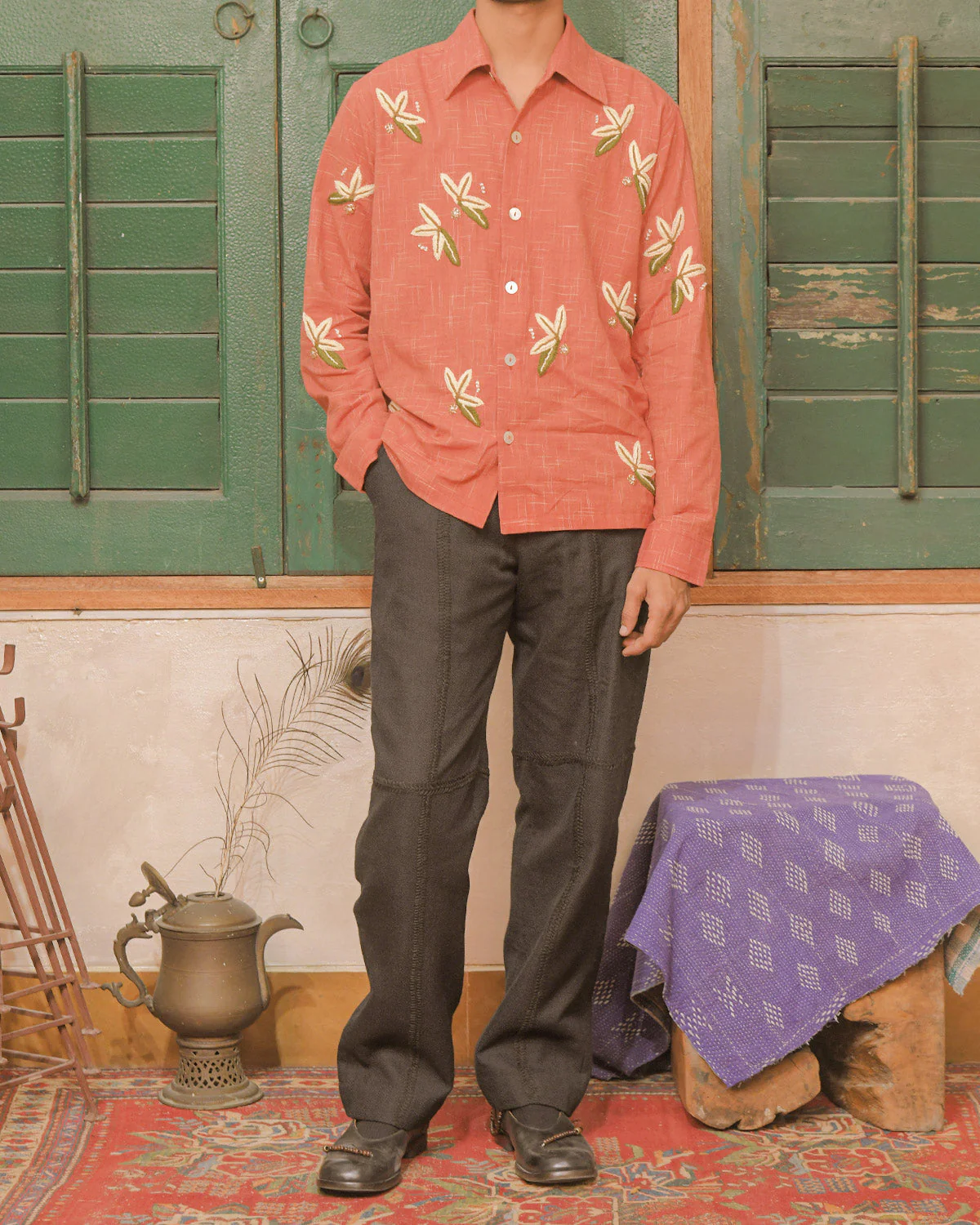 RED FLORAL BOX SHIRT - Image 5