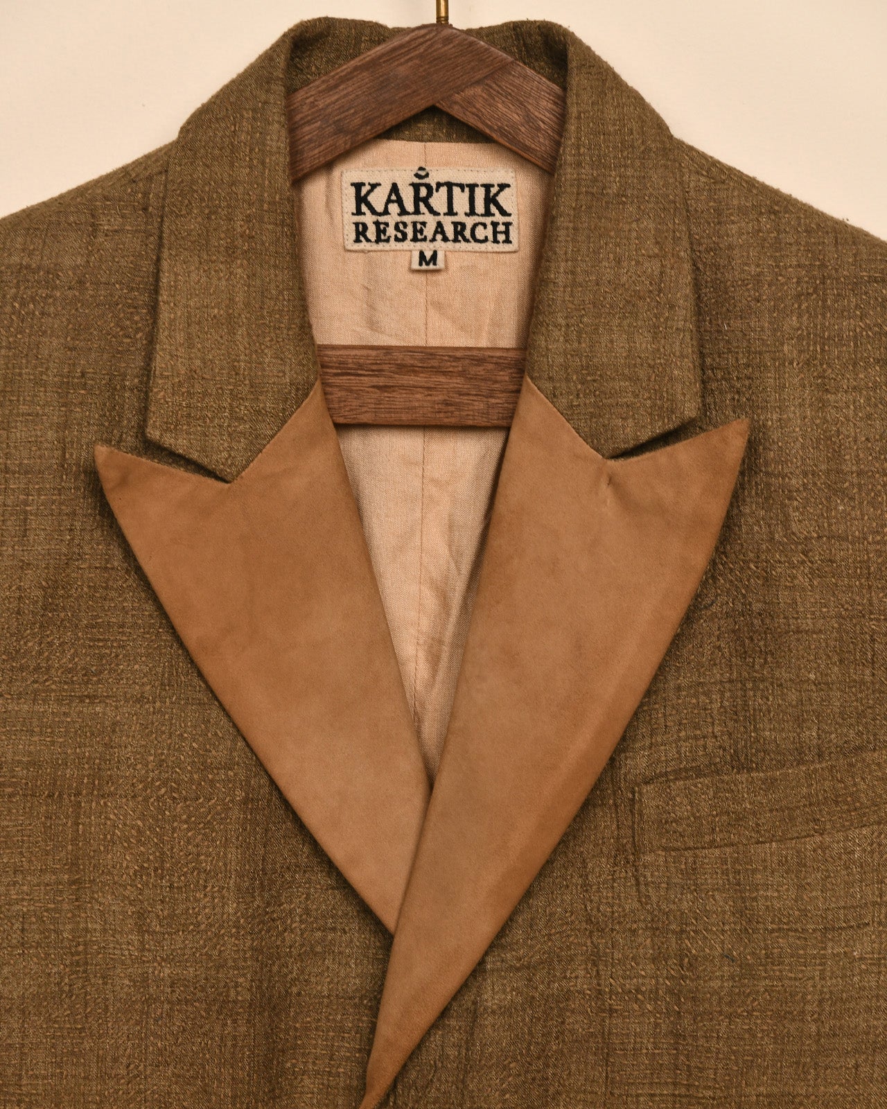 SUEDE LAPEL SILK BLAZER - Image 2