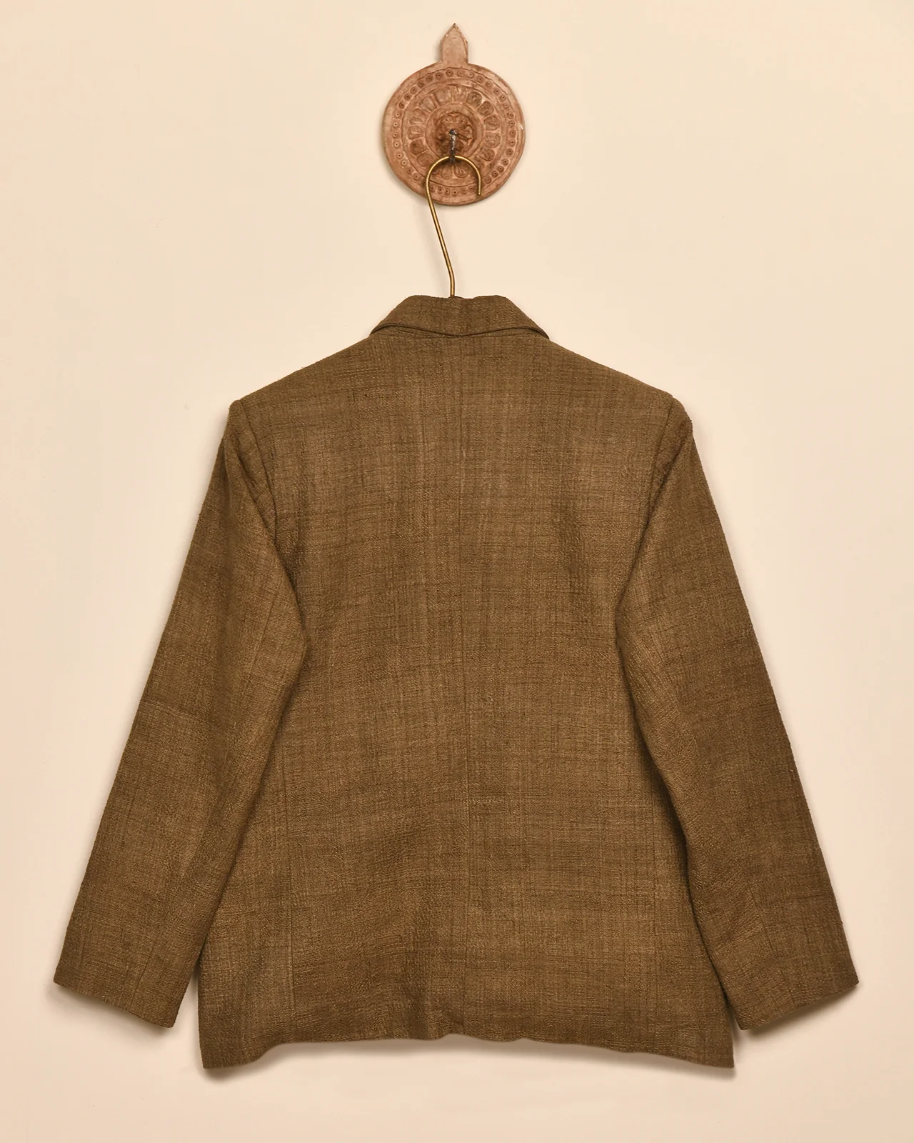 SUEDE LAPEL SILK BLAZER - Image 3